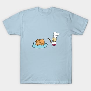 funny baker caught a giant fish bread T-Shirt